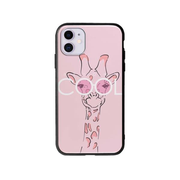 Coque Pour iPhone 11 Girafe Cool - Coque Wiqeo 10€-15€, Animaux, Estelle Adam, Illustration, iPhone 11 Wiqeo, Déstockeur de Coques Pour iPhone