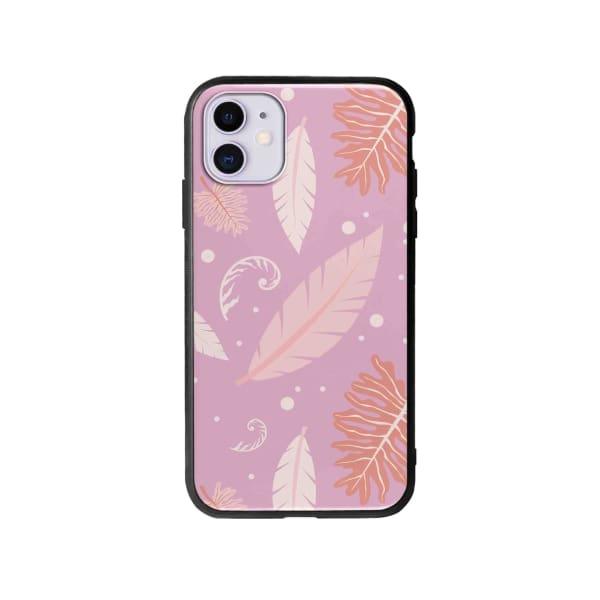 Coque Pour iPhone 11 Nature Rose - Coque Wiqeo 10€-15€, Estelle Adam, Feuilles, iPhone 11, Motif Wiqeo, Déstockeur de Coques Pour iPhone