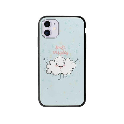 Coque Pour iPhone 11 Nuage Souriant - Coque Wiqeo 10€-15€, Géraud Fournier, Illustration, iPhone 11, Mignon Wiqeo, Déstockeur de Coques Pour iPhone