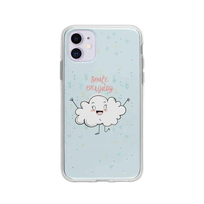 Coque Pour iPhone 11 Nuage Souriant - Coque Wiqeo 10€-15€, Géraud Fournier, Illustration, iPhone 11, Mignon Wiqeo, Déstockeur de Coques Pour iPhone