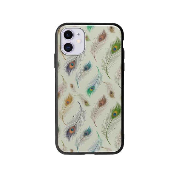 Coque Pour iPhone 11 Plumes de Paon - Coque Wiqeo 10€-15€, Estelle Adam, Illustration, iPhone 11, Motif Wiqeo, Déstockeur de Coques Pour iPhone