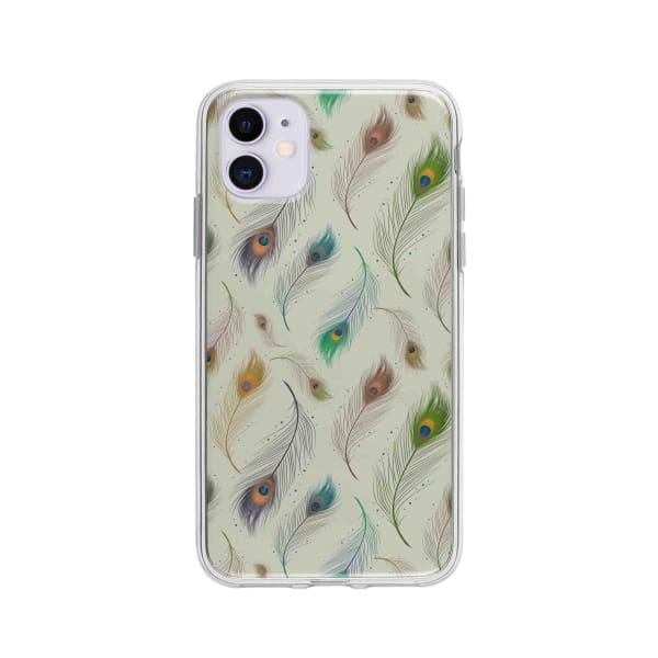 Coque Pour iPhone 11 Plumes de Paon - Coque Wiqeo 10€-15€, Estelle Adam, Illustration, iPhone 11, Motif Wiqeo, Déstockeur de Coques Pour iPhone