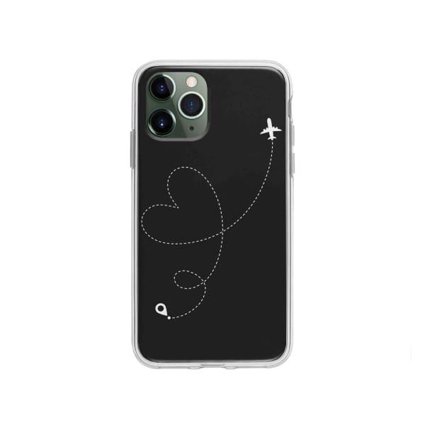 Coque Pour iPhone 11 Pro Avion Cœur - Coque Wiqeo 10€-15€, Estelle Adam, Illustration, iPhone 11 Pro Wiqeo, Déstockeur de Coques Pour iPhone