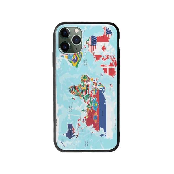 Coque Pour iPhone 11 Pro Carte du Monde - Coque Wiqeo 10€-15€, Estelle Adam, Illustration, iPhone 11 Pro Wiqeo, Déstockeur de Coques Pour iPhone