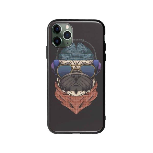 Coque Pour iPhone 11 Pro Chien Écouteurs - Coque Wiqeo 10€-15€, Animaux, Estelle Adam, Illustration, iPhone 11 Pro Wiqeo, Déstockeur de Coques Pour iPhone