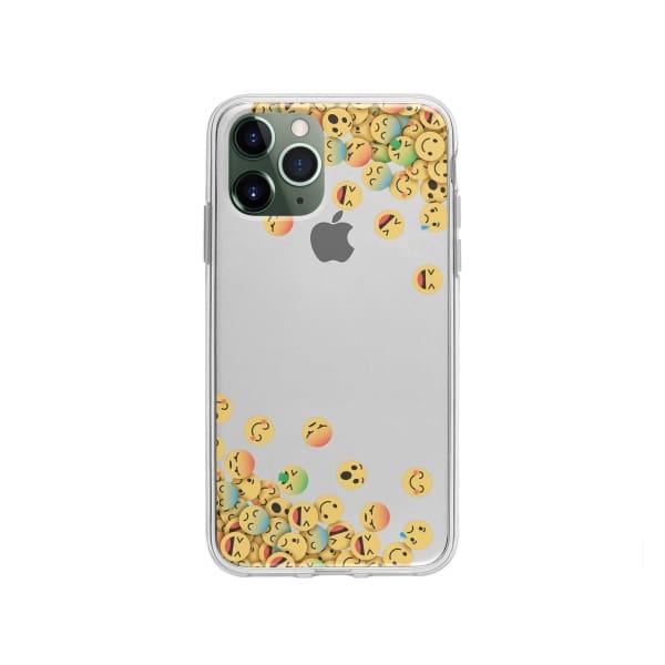 Coque Pour iPhone 11 Pro Emojis Tombants - Coque Wiqeo 10€-15€, Estelle Adam, iPhone 11 Pro, Motif Wiqeo, Déstockeur de Coques Pour iPhone