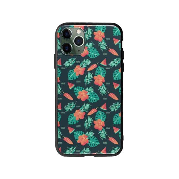 Coque Pour iPhone 11 Pro Été Floral - Coque Wiqeo 10€-15€, Estelle Adam, Feuilles, Fleur, iPhone 11 Pro, Motif Wiqeo, Déstockeur de Coques Pour iPhone