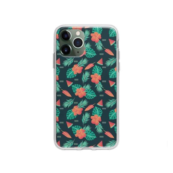 Coque Pour iPhone 11 Pro Été Floral - Coque Wiqeo 10€-15€, Estelle Adam, Feuilles, Fleur, iPhone 11 Pro, Motif Wiqeo, Déstockeur de Coques Pour iPhone