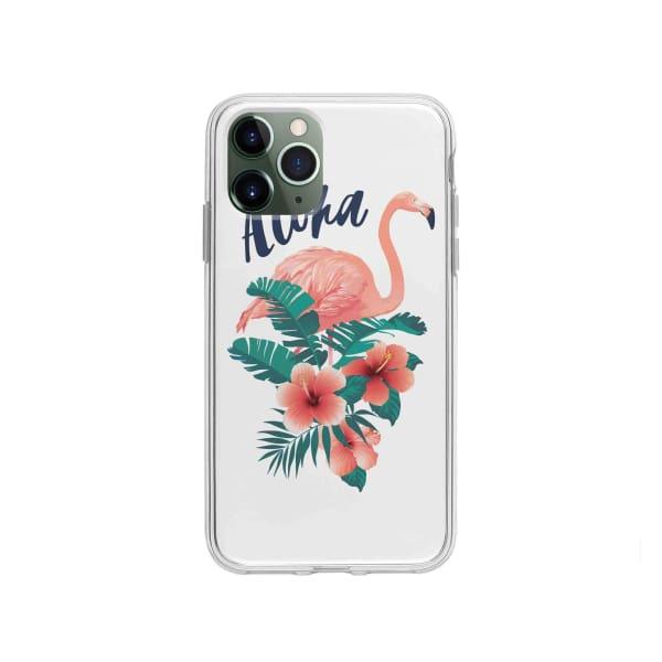 Coque Pour iPhone 11 Pro Flamant Rose Tropical - Coque Wiqeo 10€-15€, Estelle Adam, Feuilles, iPhone 11 Pro, Motif Wiqeo, Déstockeur de Coques Pour iPhone