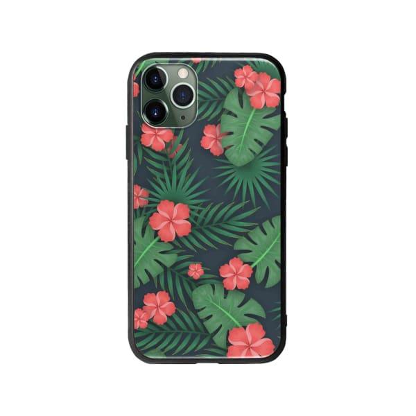 Coque Pour iPhone 11 Pro Flore Exotique - Coque Wiqeo 10€-15€, Estelle Adam, Feuilles, Fleur, iPhone 11 Pro, Motif Wiqeo, Déstockeur de Coques Pour iPhone