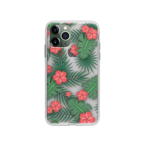 Coque Pour iPhone 11 Pro Flore Exotique - Coque Wiqeo 10€-15€, Estelle Adam, Feuilles, Fleur, iPhone 11 Pro, Motif Wiqeo, Déstockeur de Coques Pour iPhone