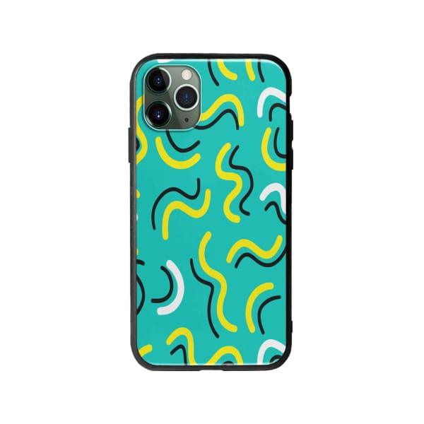 Coque Pour iPhone 11 Pro Griffonnages Turquois - Coque Wiqeo 10€-15€, Estelle Adam, iPhone 11 Pro, Motif Wiqeo, Déstockeur de Coques Pour iPhone