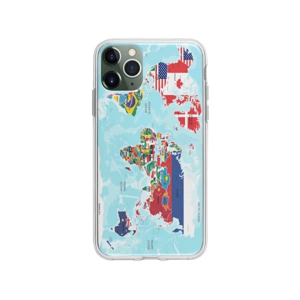 Coque Pour iPhone 11 Pro Max Carte du Monde - Coque Wiqeo 10€-15€, Estelle Adam, Illustration, iPhone 11 Pro Max Wiqeo, Déstockeur de Coques Pour iPhone