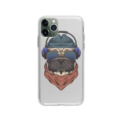 Coque Pour iPhone 11 Pro Max Chien Écouteurs - Coque Wiqeo 10€-15€, Animaux, Estelle Adam, Illustration, iPhone 11 Pro Max Wiqeo, Déstockeur de Coques Pour iPhone