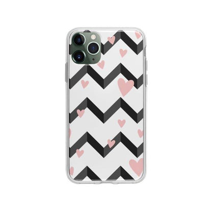 Coque Pour iPhone 11 Pro Max Cœurs Motif Noir et Blanc - Coque Wiqeo 10€-15€, Cœurs, Estelle Adam, iPhone 11 Pro Max, Motif Wiqeo, Déstockeur de Coques Pour iPhone