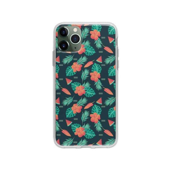 Coque Pour iPhone 11 Pro Max Été Floral - Coque Wiqeo 10€-15€, Estelle Adam, Feuilles, Fleur, iPhone 11 Pro Max, Motif Wiqeo, Déstockeur de Coques Pour iPhone