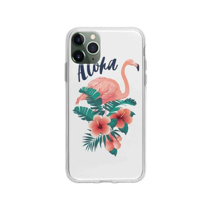 Coque Pour iPhone 11 Pro Max Flamant Rose Tropical - Coque Wiqeo 10€-15€, Estelle Adam, Feuilles, iPhone 11 Pro Max, Motif Wiqeo, Déstockeur de Coques Pour iPhone