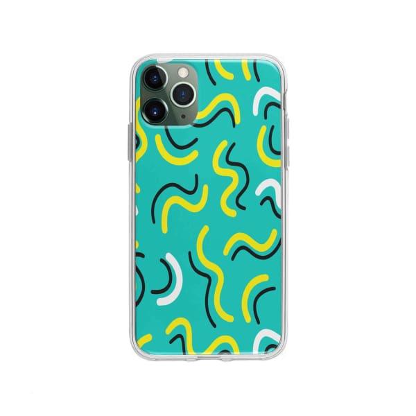 Coque Pour iPhone 11 Pro Max Griffonnages Turquois - Coque Wiqeo 10€-15€, Estelle Adam, iPhone 11 Pro Max, Motif Wiqeo, Déstockeur de Coques Pour iPhone