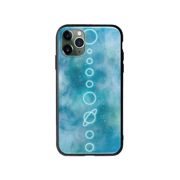 Coque Pour iPhone 11 Pro Max Système Solaire Néon - Coque Wiqeo 10€-15€, Estelle Adam, Illustration, iPhone 11 Pro Max, Motif Wiqeo, Déstockeur de Coques Pour iPhone