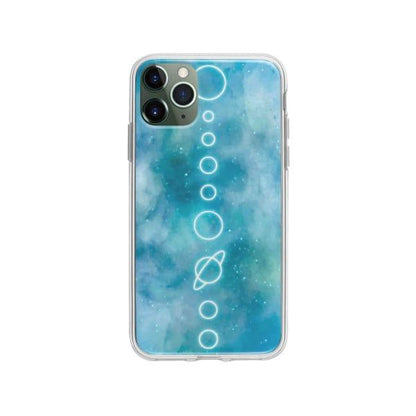 Coque Pour iPhone 11 Pro Max Système Solaire Néon - Coque Wiqeo 10€-15€, Estelle Adam, Illustration, iPhone 11 Pro Max, Motif Wiqeo, Déstockeur de Coques Pour iPhone