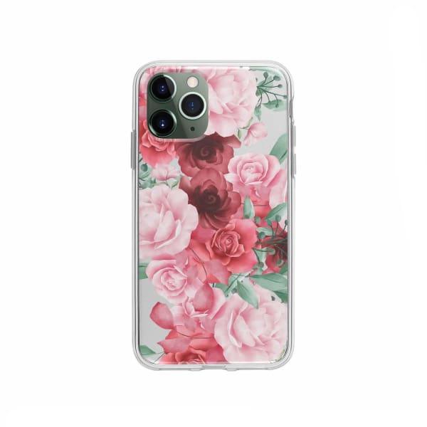 Coque Pour iPhone 11 Pro Roses Fleuries - Transparent