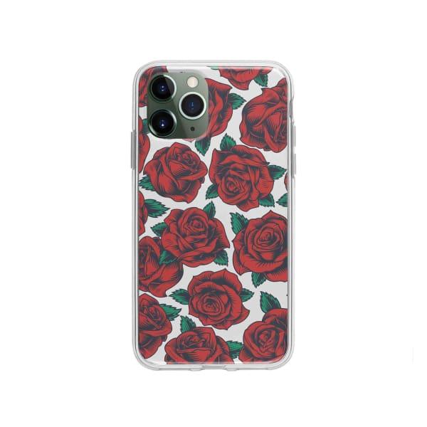 Coque Pour iPhone 11 Pro Roses Vintage - Transparent