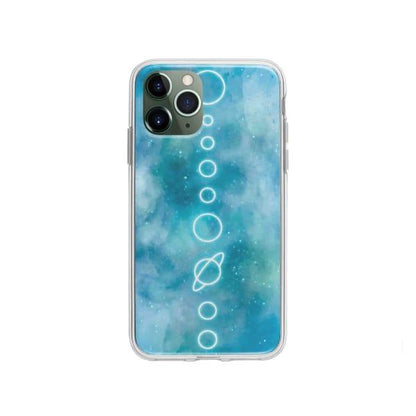 Coque Pour iPhone 11 Pro Système Solaire Néon - Coque Wiqeo 10€-15€, Estelle Adam, Illustration, iPhone 11 Pro, Motif Wiqeo, Déstockeur de Coques Pour iPhone