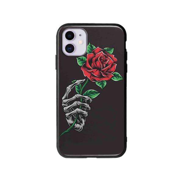 Coque Pour iPhone 11 Rose Squelette - Coque Wiqeo 10€-15€, Albert Dupont, Fleur, iPhone 11, Squelette Wiqeo, Déstockeur de Coques Pour iPhone