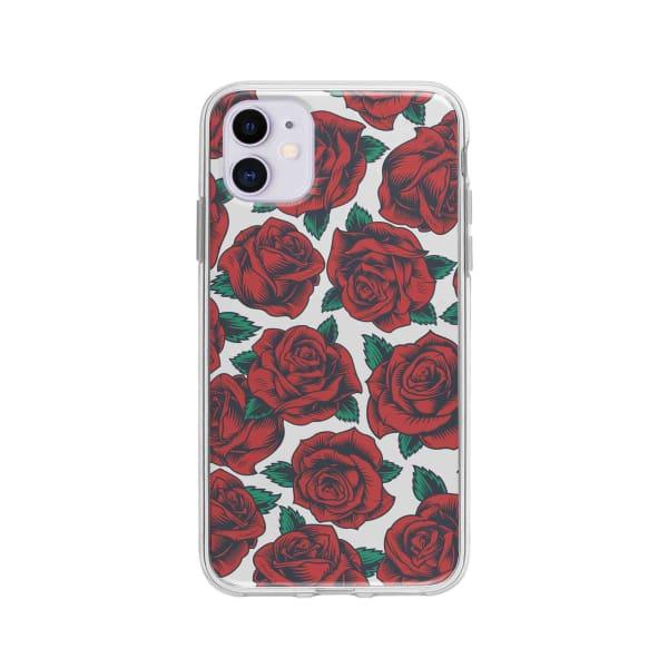 Coque Pour iPhone 11 Roses Vintage - Transparent