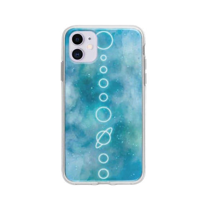 Coque Pour iPhone 11 Système Solaire Néon - Coque Wiqeo 10€-15€, Estelle Adam, Illustration, iPhone 11, Motif Wiqeo, Déstockeur de Coques Pour iPhone