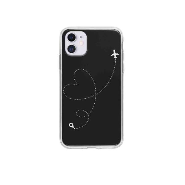 Coque Pour iPhone 12 Avion Cœur - Coque Wiqeo 10€-15€, Estelle Adam, Illustration, iPhone 12 Wiqeo, Déstockeur de Coques Pour iPhone