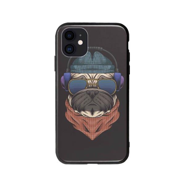 Coque Pour iPhone 12 Chien Écouteurs - Coque Wiqeo 10€-15€, Animaux, Estelle Adam, Illustration, iPhone 12 Wiqeo, Déstockeur de Coques Pour iPhone