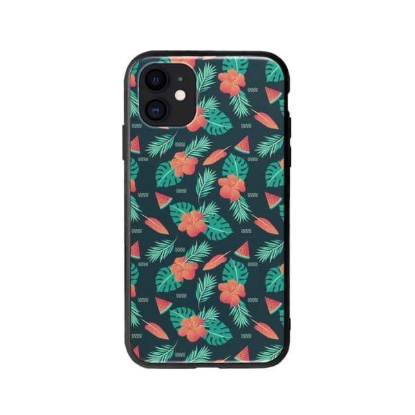 Coque Pour iPhone 12 Été Floral - Coque Wiqeo 10€-15€, Estelle Adam, Feuilles, Fleur, iPhone 12, Motif Wiqeo, Déstockeur de Coques Pour iPhone