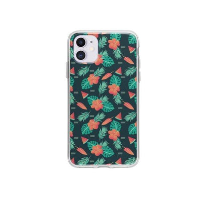 Coque Pour iPhone 12 Été Floral - Coque Wiqeo 10€-15€, Estelle Adam, Feuilles, Fleur, iPhone 12, Motif Wiqeo, Déstockeur de Coques Pour iPhone