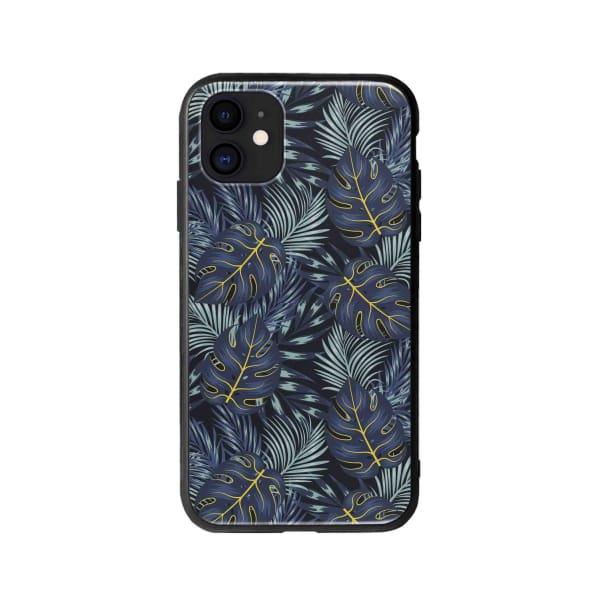 Coque Pour iPhone 12 Feuilles Bleuâtres - Coque Wiqeo 10€-15€, Estelle Adam, Feuilles, iPhone 12, Motif Wiqeo, Déstockeur de Coques Pour iPhone