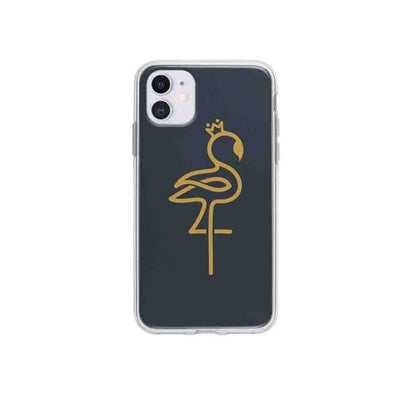 Coque Pour iPhone 12 Flamant Rose Linéaire - Coque Wiqeo 10€-15€, Animaux, Estelle Adam, iPhone 12, Motif Wiqeo, Déstockeur de Coques Pour iPhone