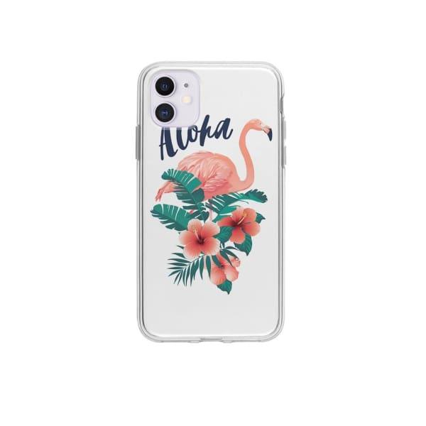 Coque Pour iPhone 12 Flamant Rose Tropical - Coque Wiqeo 10€-15€, Estelle Adam, Feuilles, iPhone 12, Motif Wiqeo, Déstockeur de Coques Pour iPhone