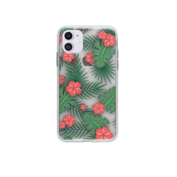 Coque Pour iPhone 12 Flore Exotique - Coque Wiqeo 10€-15€, Estelle Adam, Feuilles, Fleur, iPhone 12, Motif Wiqeo, Déstockeur de Coques Pour iPhone