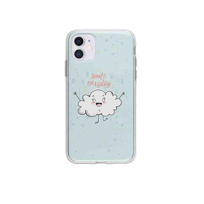 Coque Pour iPhone 12 Nuage Souriant - Coque Wiqeo 10€-15€, Géraud Fournier, Illustration, iPhone 12, Mignon Wiqeo, Déstockeur de Coques Pour iPhone