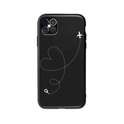 Coque Pour iPhone 12 Pro Avion Cœur - Coque Wiqeo 10€-15€, Estelle Adam, Illustration, iPhone 12 Pro Wiqeo, Déstockeur de Coques Pour iPhone