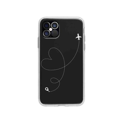 Coque Pour iPhone 12 Pro Avion Cœur - Coque Wiqeo 10€-15€, Estelle Adam, Illustration, iPhone 12 Pro Wiqeo, Déstockeur de Coques Pour iPhone