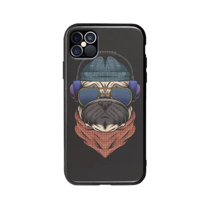 Coque Pour iPhone 12 Pro Chien Écouteurs - Coque Wiqeo 10€-15€, Animaux, Estelle Adam, Illustration, iPhone 12 Pro Wiqeo, Déstockeur de Coques Pour iPhone