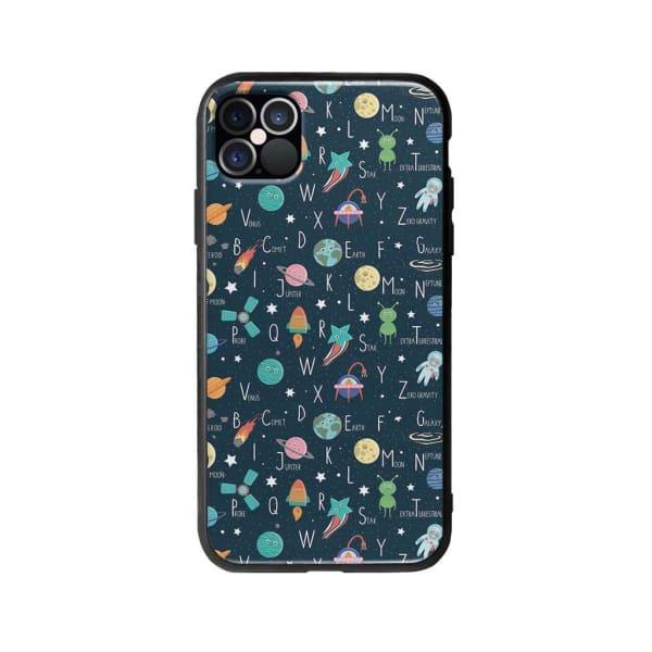 Coque Pour iPhone 12 Pro Espace Alphabet - Coque Wiqeo 10€-15€, Estelle Adam, Illustration, iPhone 12 Pro, Motif Wiqeo, Déstockeur de Coques Pour iPhone