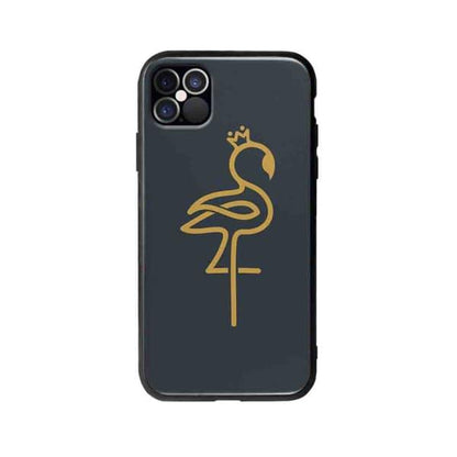 Coque Pour iPhone 12 Pro Flamant Rose Linéaire - Coque Wiqeo 10€-15€, Animaux, Estelle Adam, iPhone 12 Pro, Motif Wiqeo, Déstockeur de Coques Pour iPhone