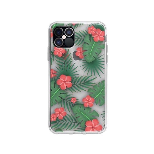 Coque Pour iPhone 12 Pro Flore Exotique - Coque Wiqeo 10€-15€, Estelle Adam, Feuilles, Fleur, iPhone 12 Pro, Motif Wiqeo, Déstockeur de Coques Pour iPhone