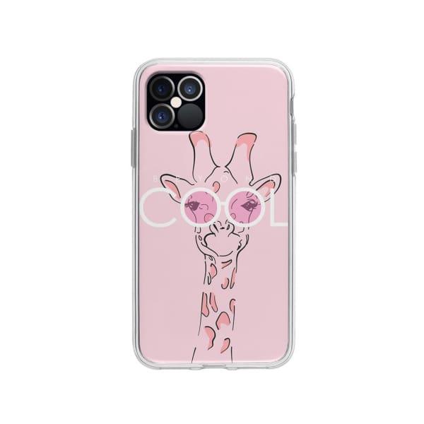 Coque Pour iPhone 12 Pro Girafe Cool - Coque Wiqeo 10€-15€, Animaux, Estelle Adam, Illustration, iPhone 12 Pro Wiqeo, Déstockeur de Coques Pour iPhone