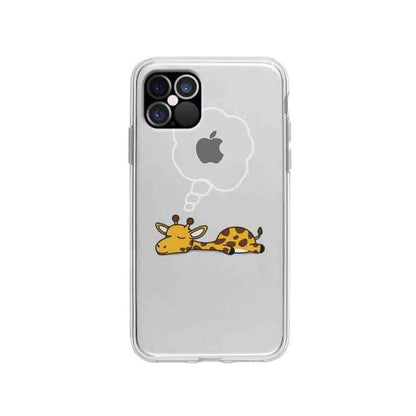 Coque Pour iPhone 12 Pro Girafe Endormie - Coque Wiqeo 10€-15€, Animaux, Estelle Adam, Illustration, iPhone 12 Pro Wiqeo, Déstockeur de Coques Pour iPhone