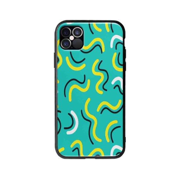 Coque Pour iPhone 12 Pro Griffonnages Turquois - Coque Wiqeo 10€-15€, Estelle Adam, iPhone 12 Pro, Motif Wiqeo, Déstockeur de Coques Pour iPhone