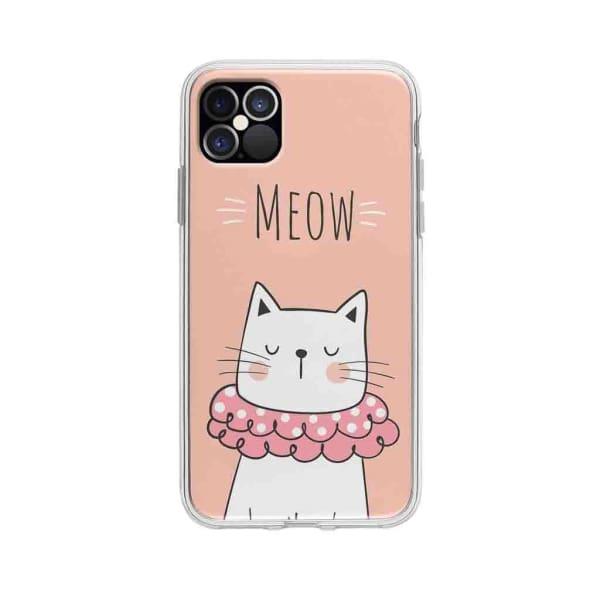 Coque Pour iPhone 12 Pro Max Chat Meow - Coque Wiqeo 10€-15€, Animaux, Géraud Fournier, iPhone 12 Pro Max, Mignon Wiqeo, Déstockeur de Coques Pour iPhone