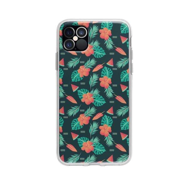 Coque Pour iPhone 12 Pro Max Été Floral - Coque Wiqeo 10€-15€, Estelle Adam, Feuilles, Fleur, iPhone 12 Pro Max, Motif Wiqeo, Déstockeur de Coques Pour iPhone